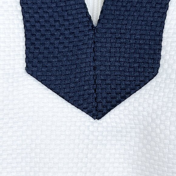 Tahari ASL Split Neck Sleeveless Waffle Colorblock Midi Dress Size 10 - NWOT - Picture 4 of 10